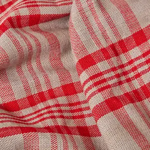 Homescapes Grey & Red Tartan Check Sofa and Bed Throw, 255 x 360 cm