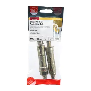 TIMCO Shield Anchors Projecting Bolt Gold - M12:30P (M12 x 120)