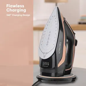 2400W Cordless Steam Iron with 320ml Large Capacity Water Tank Ceramic Non-stick