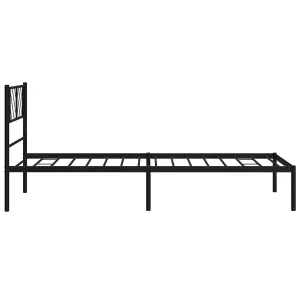 Berkfield Metal Bed Frame with Headboard Black 100x190 cm