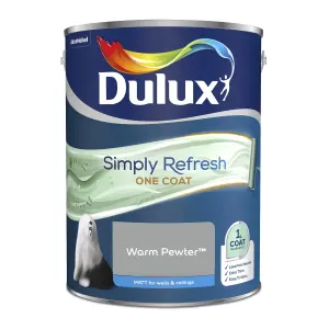 Dulux One coat Warm pewter Matt Emulsion paint, 5L