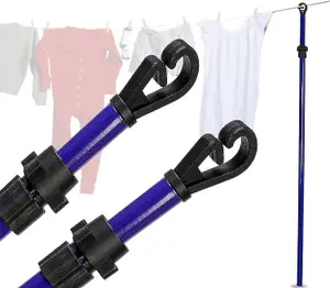 2 x Telescopic Extendable Clothes Line Prop