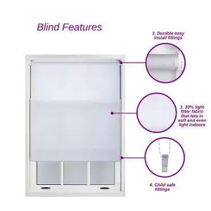 FURNISHED Daylight Roller Blinds - Grey Trimmable Blind for Windows and Doors (W)210cm (L)165cm