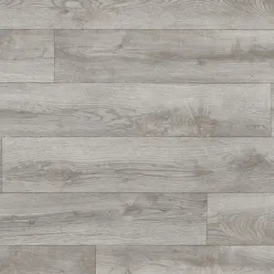 Wood Effect Flooring, Grey Contract Commercial Heavy-Duty Vinyl Flooring with 3.0mm Thickness-14m(45'11") X 2m(6'6")-28m²