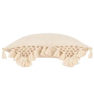 Yard Anko Slub Cotton Macrame Tassel Trimmed Polyester Filled Cushion