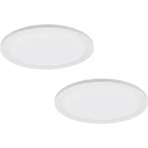 2 PACK 300mm Modern Ceiling Light White Slim Round Low Profile 17W LED 4000K