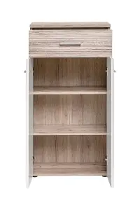 Gustavo II Hallway Set: Elegant Storage Solution - W1200mm x H2000mm x D350mm in Oak Wellington & White Gloss