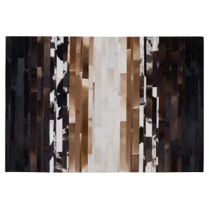 Cowhide Area Rug 140 x 200 cm Black and Beige DALYAN