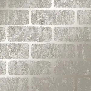 Superfresco Taupe/Gold Milan Metallic Brick Wallpaper