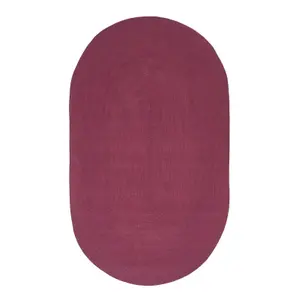 Homescapes Plum Handmade Woven Braided Oval Rug, 50 x 80 cm