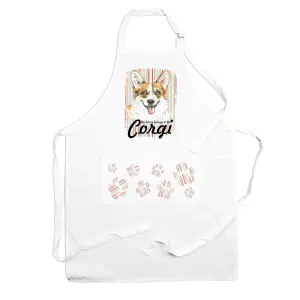 Purely Home Corgi Apron - Novelty Kitchen Gift for Dog Lovers