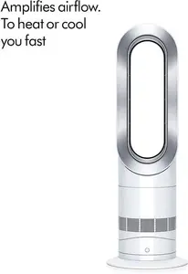 Dyson AM09 Hot + Cool Fan Heater, White/Silver