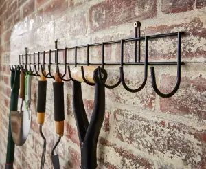 House of Home Tool & Garden Storage Rack Metal Wall Hanging Shed Hooks For Gardening Tools