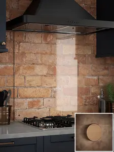 Crystal Clear Glass Kitchen Splashback (Copper Cap) 600mm x 750mm