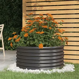 Berkfield Garden Planter Powder-coated Steel 80x80x36 cm Anthracite