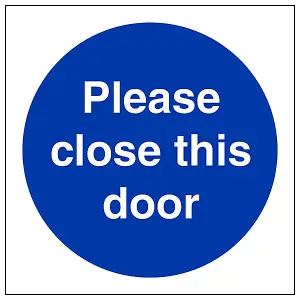 Please Close This Door Fire Sign - Glow in the Dark - 200x200mm (x3)