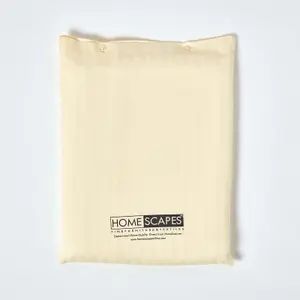 Homescapes Pastel Yellow Egyptian Cotton Satin Stripe Fitted Sheet 330 TC, Single