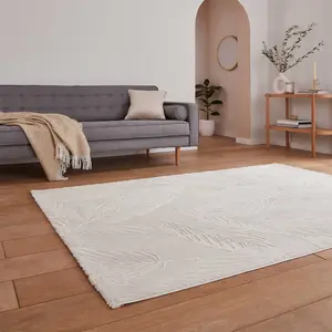 Cream Optical 3D Washable Modern Abstract Dining Room Bedroom & Living Room Rug-160cm X 230cm