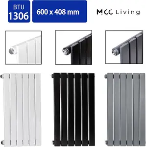 Designer Flat Panel Single Radiator 600x408 White by MCC