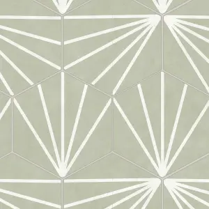 Contour Green Tile effect Smooth Wallpaper Sample