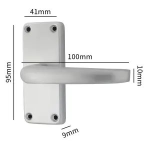 Aluminium Latch Handles Straight Lever Door Handle Pack Hinges Satin Silver