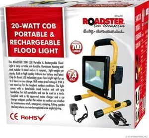 New 20W Bright Cob Led Rechargeable Cordless Portable Building Flood Light Camping