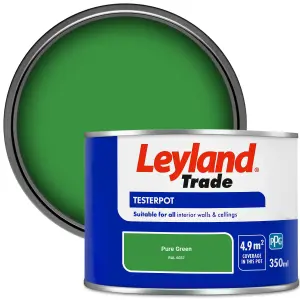 Leyland Trade Vinyl Matt Walls & Ceilings Emulsion Paint Pure Green (RAL 6037) 350ml Tester