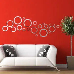 Round Pattern Mirror Stickers Nursery Home Decoration Gift Ideas 21 pieces