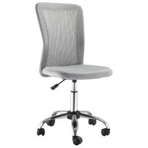 Vinsetto Armless Office Chair with Adjustable Height Mesh Back Wheels Grey