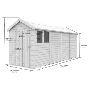 DIY Sheds 7x16 Apex Shed - Single Door With Windows