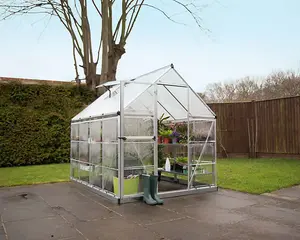 Greenhouse Hybrid 6X10- Polycarbonate - L306 x W185 x H208 - Silver