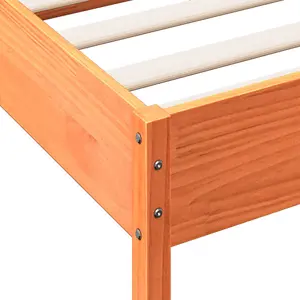 Berkfield Bed Frame without Mattress Wax Brown 100x200 cm Solid Wood Pine