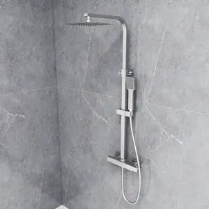 Sky Bathroom Modern Square Exposed Thermostatic Mixer Shower Set Shower Head and Handheld