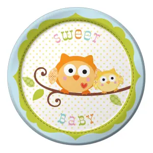 Creative Party Happi Tree Baby Boy Party Plates (Pack of 8) Multicoloured (One Size)