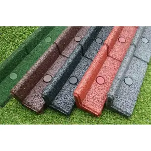 1m FlexiBorder Garden Edging in Black H8cm Pack of 5