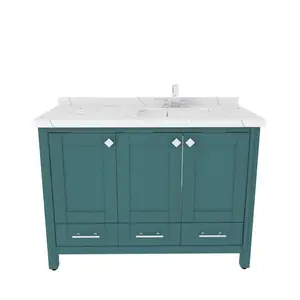 Kardelen 1200 mm Freestanding Single Bathroom Vanity with One Tap Hole Marble Basin Turquoise