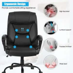 Costway Executive Chair 6 Point Massage 360 Swivels Adjustable High Back Office Chair