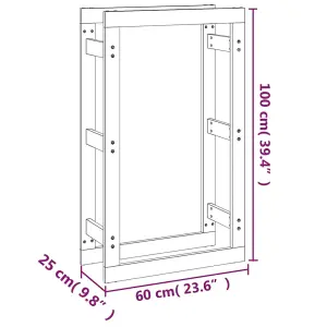 Berkfield Firewood Rack Honey Brown 60x25x100 cm Solid Wood Pine