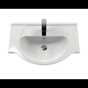 White 650mm Floor Standing 2-Door Vanity Unit & Round Basin with Square Chrome Tap