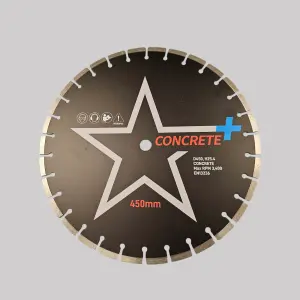 450mm HDP Star Concrete+ Diamond Blade 25.4mm Bore