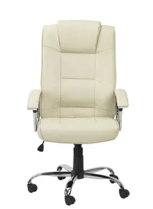 Houston office chair with high back in leather cream