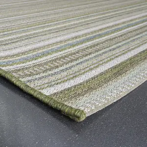 Green Striped Outdoor Rug, Striped Stain-Resistant Rug For Patio,Deck, Garden, Durable Modern Outdoor Rug-160cm X 230cm