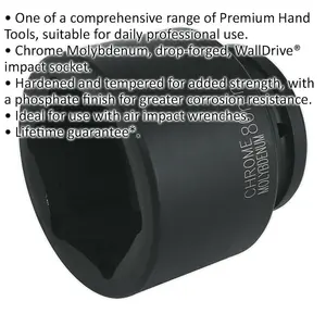 80mm Forged Impact Socket - Durable Chromoly Construction for 1 Inch Drive Wrenches