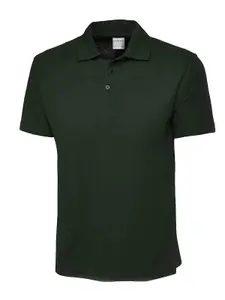 Uneek - Unisex Ultra Cotton Poloshirt - Reactive Dyed - Bottle Green - Size M