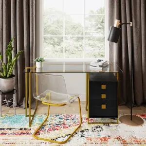 Morgan Writing Desk in Black & Gold