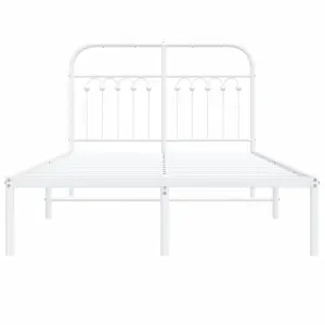 Berkfield Metal Bed Frame without Mattress with Headboard White 120x200cm