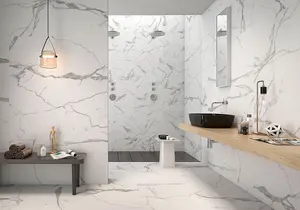 Kauna White Matt Marble Calacatta 100mm x 100mm Porcelain Wall & Floor Tile SAMPLE