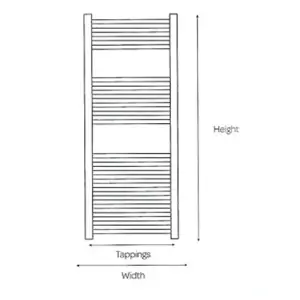 800mm (H) x 600mm (W) - Vertical SQUARE - 25mm - Chrome - Bathroom Towel Rail - (Clifton Rail) -(0.8m x 0.6m)