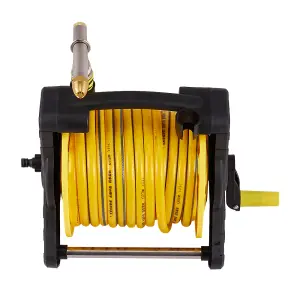 25m Portable Garden Watering Hose Reel Set with 3 Modes in Yellow and Black