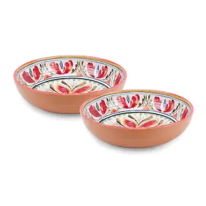 Purely Home Mediterranean Melamine Low Bowls - Set of 8